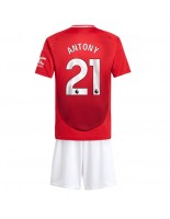 Manchester United Antony #21 Hjemmedraktsett Barn 2024-25 Korte ermer (+ bukser)